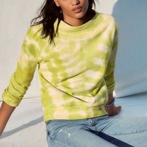 Anthropologie Pilcro Pullover Yellow Tie Dye Sweatshirt